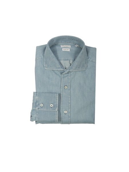 Camicia Brunello Cucinelli in Denim Chiaro
